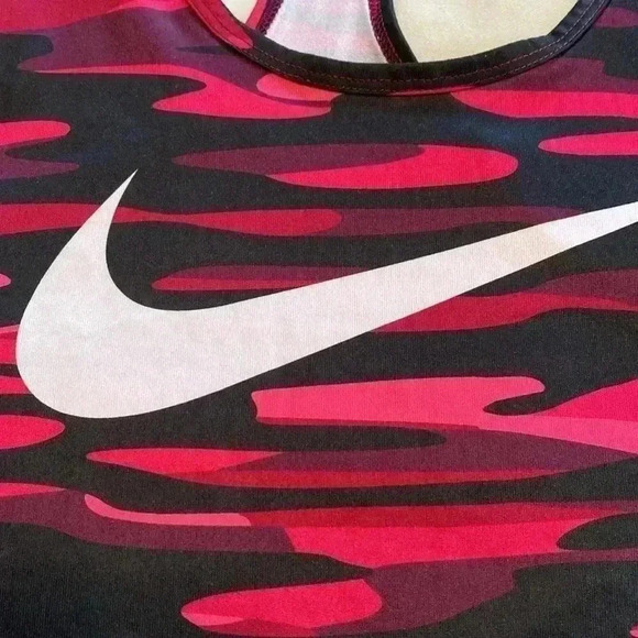 The Nike Tee Athletic Cut Black and Pink Size Large Dri-Fit Shirt Tank Top. - Picture 3 of 9